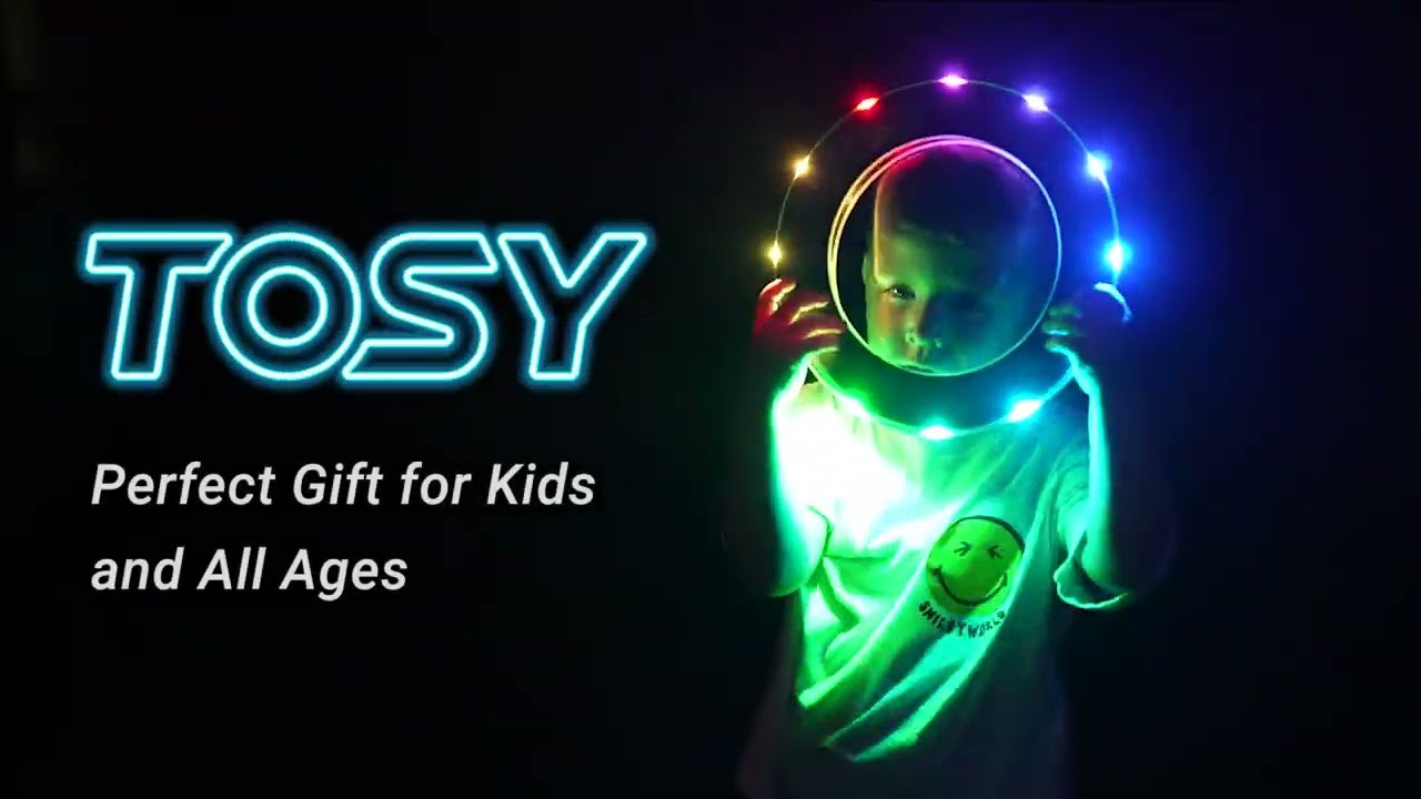 Flying Ring - 12 LEDs, Super Bright, Soft, Auto Light Up, Safe, Waterproof, Lightweight Frisbee,