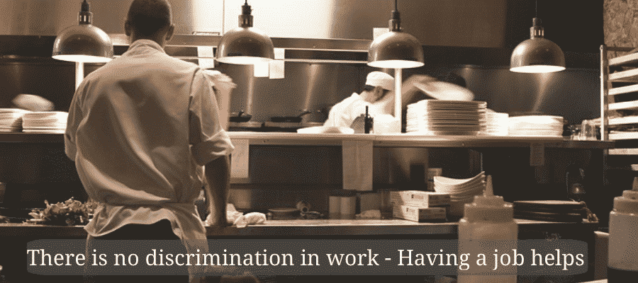 There is no discrimination in work - product review jobs - Having a job helps