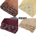 100% Natural Remy Clip in Hair Extensions 8 Pieces Full Head Real Human Hair MX5