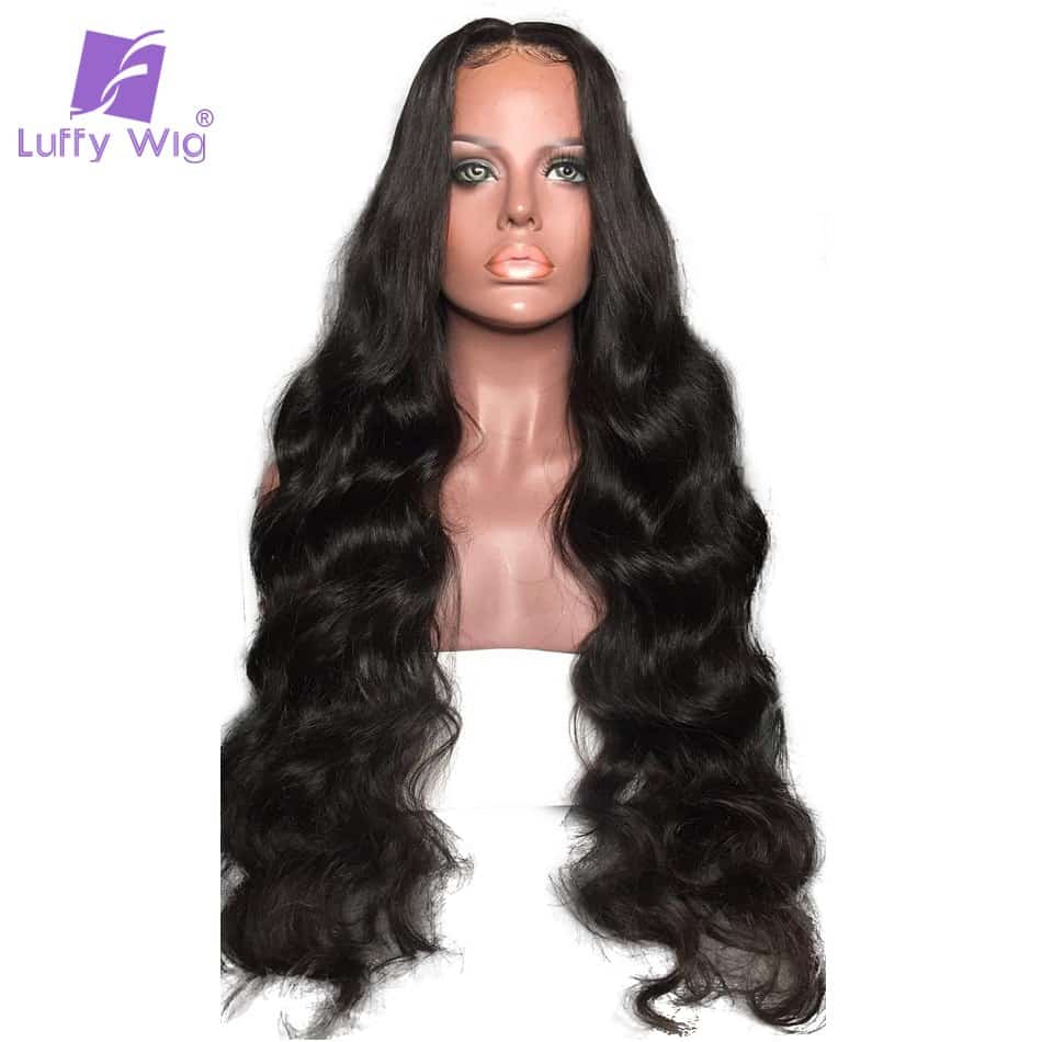 Luffy PrePlucked Human Hair Lace Front Wigs With Baby Hair 180% Density 13*6 Deep Part Natural Peruvian Non-remy Hair For Women
