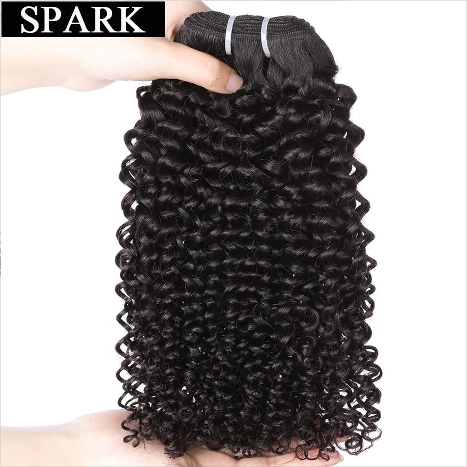 Spark Brazilian Kinky Curly Hair Bundles 1/3/4PCS 8"-26" 100% Human Hair Weave Remy Hair Extensions Double Weft Can be Dyed
