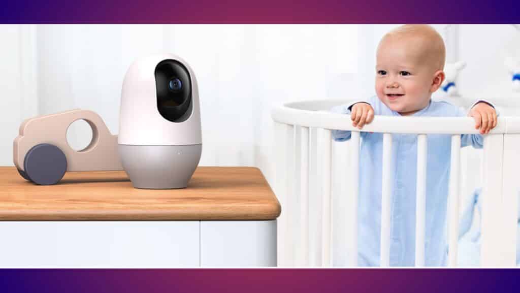 Your Baby Monitor 5 Plus Best Tips on Video Baby Monitors baby in crib smiling looking at baby monitor