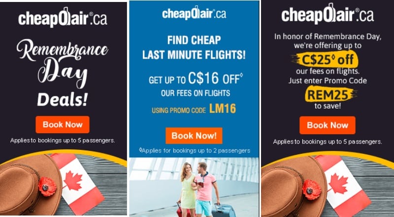 Get Cheap flights Airline Tickets if planning Your 2022 trip. Remembrance Day Deals! In honor of Remembrance Day, we're offering up to C$25 off our fees on flights. Just enter Promo Code REM25 to save! Book Today