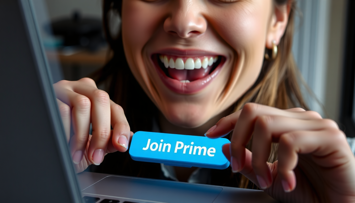 Person clicking Join Prime button