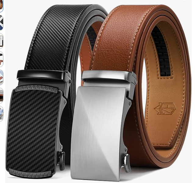 Why Amazon Black Friday Deals 2025 Save You More Money Than Any Other Store Two stylish ratchet belts, black and brown